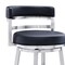 Armen Living Titana 26" Counter Height Swivel Black Faux Leather and Brushed Stainless Steel Bar Stool 840254335110 - alternate 9